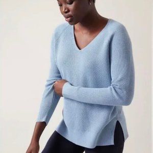 Athleta V-Neck Sweater In Heron Blue